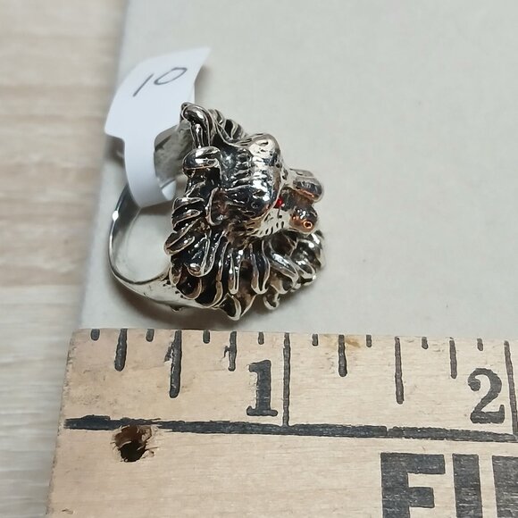 NWOT Fashion Jewelry Silver Tone Lion Head Men's Ring Size 10 #11 - Picture 3 of 14